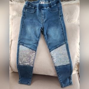 Size 8 denim sequin jeans